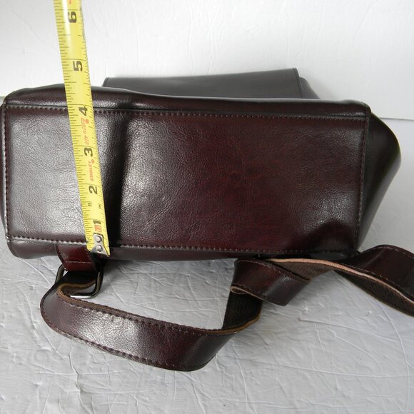 HESHE DARK BROWN GLAZED LEATHER BOHO BACKPACK main image 7